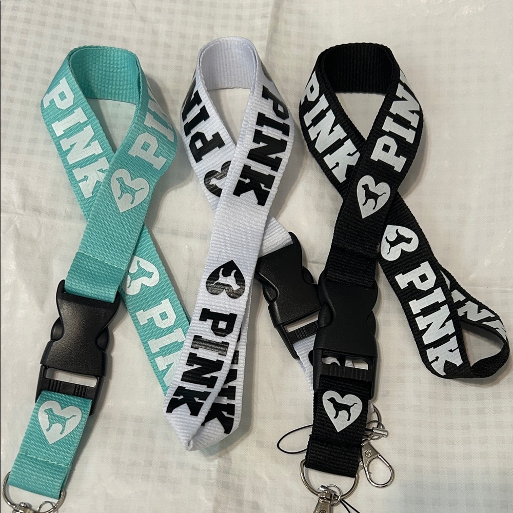 PINK Victoria's Secret  Lanyard Trio - Black, White, and Teal